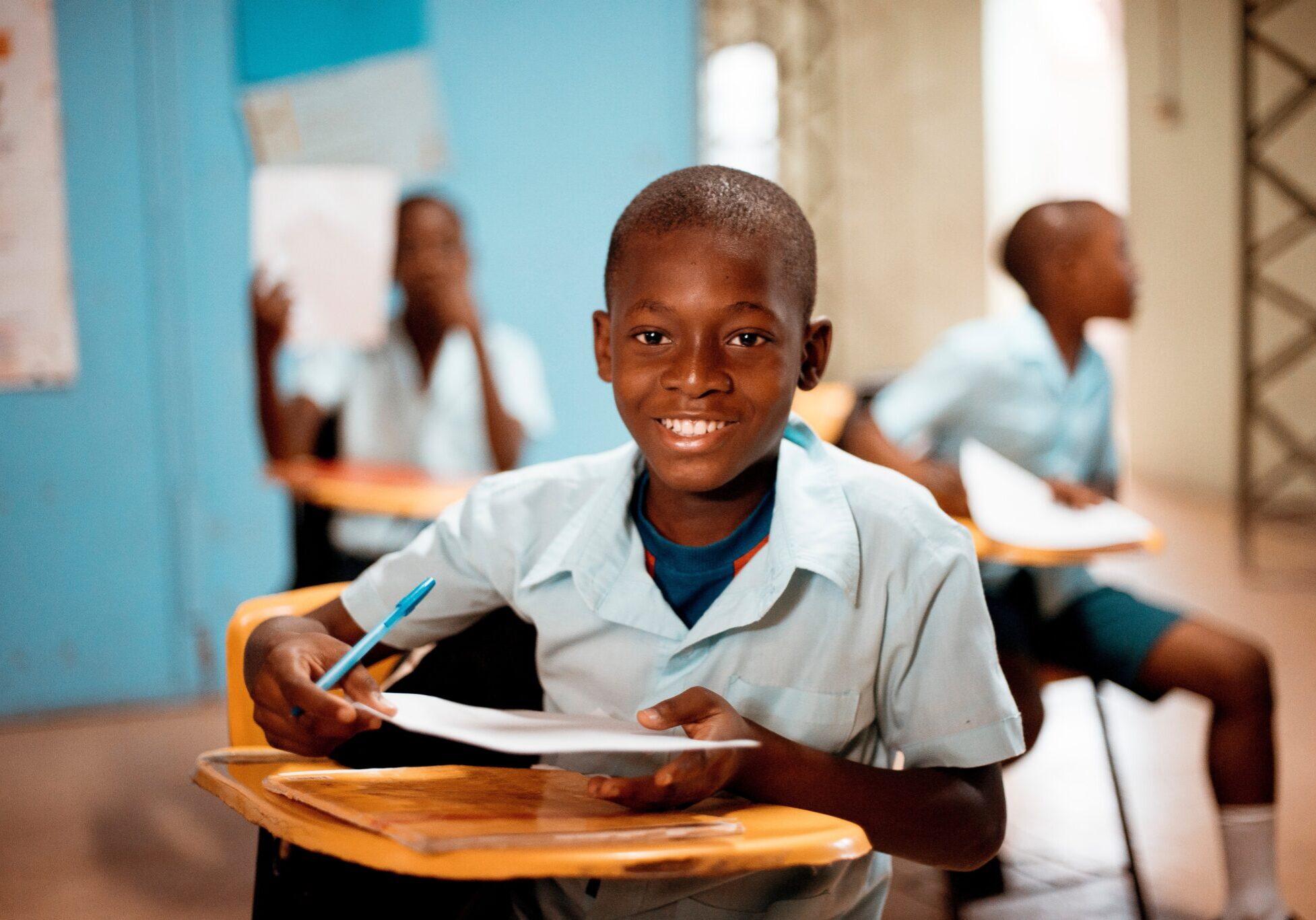 boy smiling in school